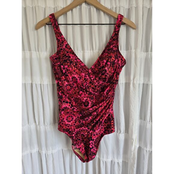 Miraclesuit Pink Floral One Piece Swimsuit - Picture 1 of 9